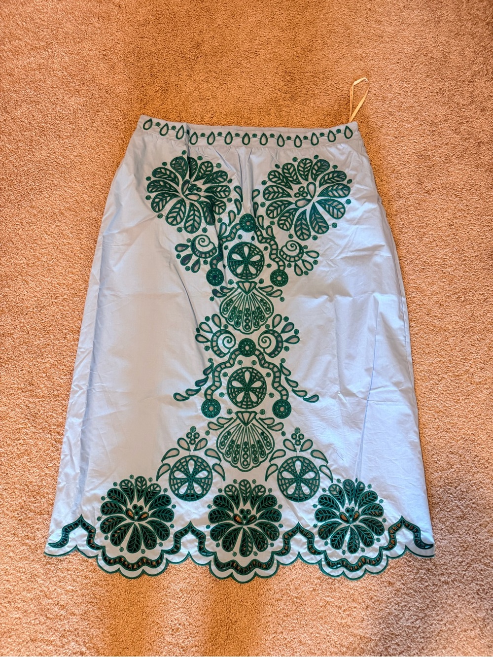 FARM Rio 2-Piece Embroidered Richelieu Crop Top and Midi Skirt Set Blue Green - Picture 16 of 16